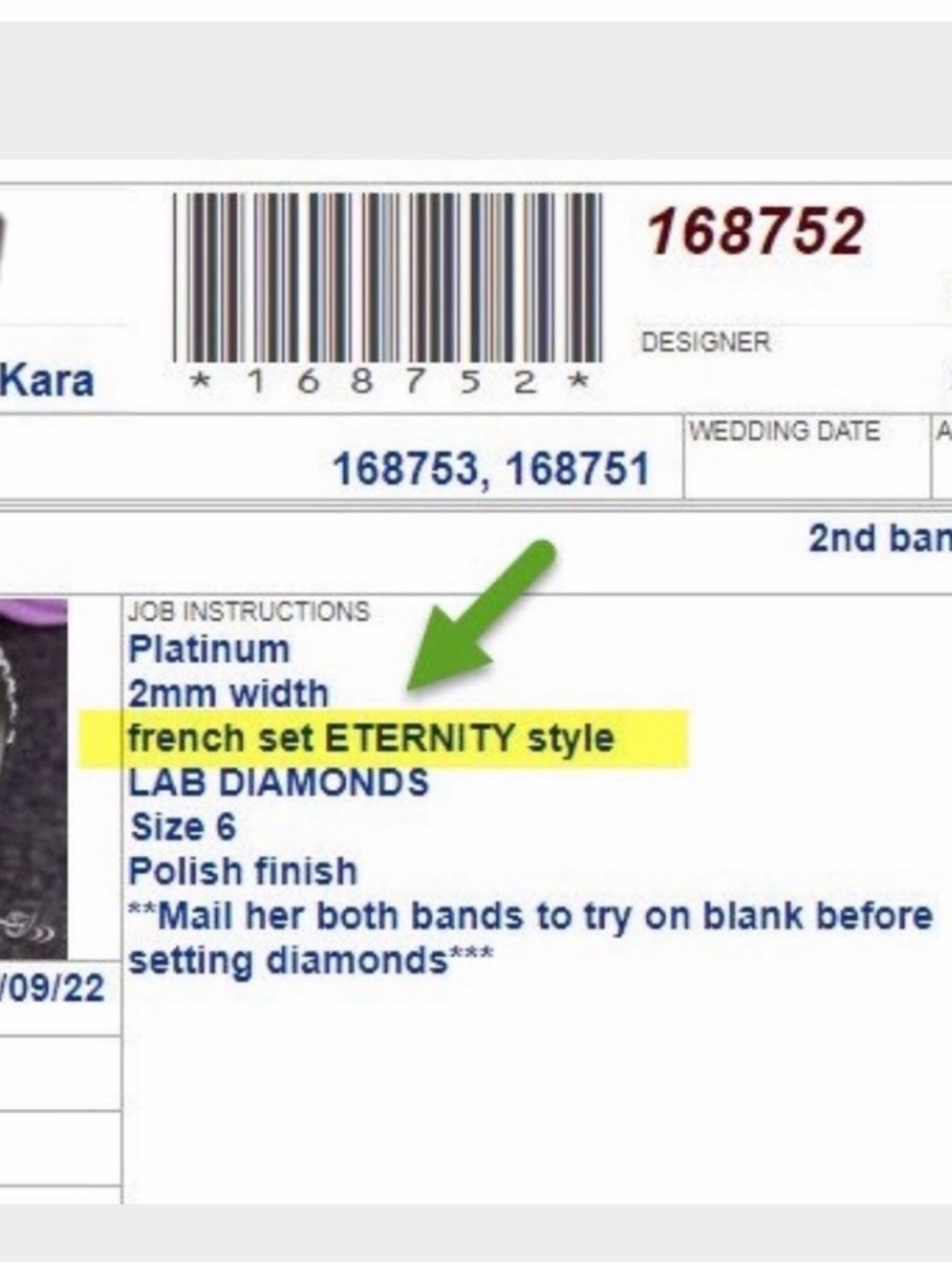 Platinum French Set Eternity Style Lab Diamond Band - Size 6